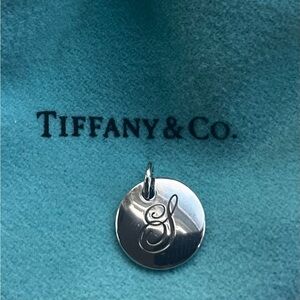 Tiffany & Co. Sterling Silver Round “S” Initial Pendant